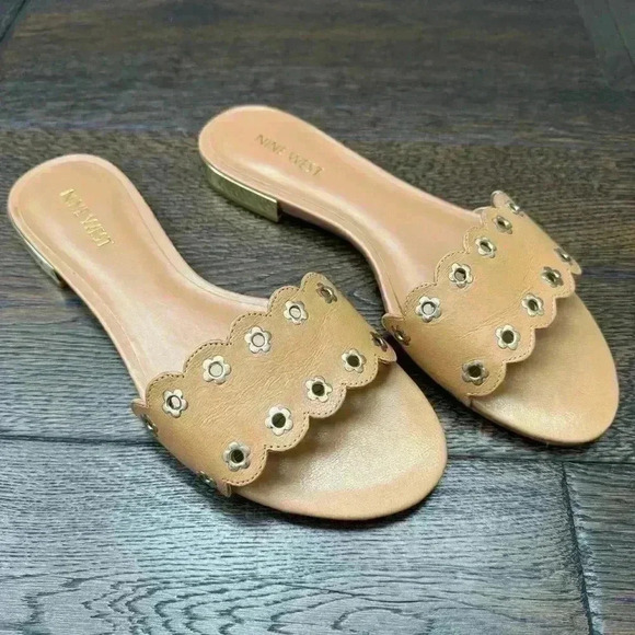 Nine  West Leather Sandals - Black & Tan - Picture 3 of 7